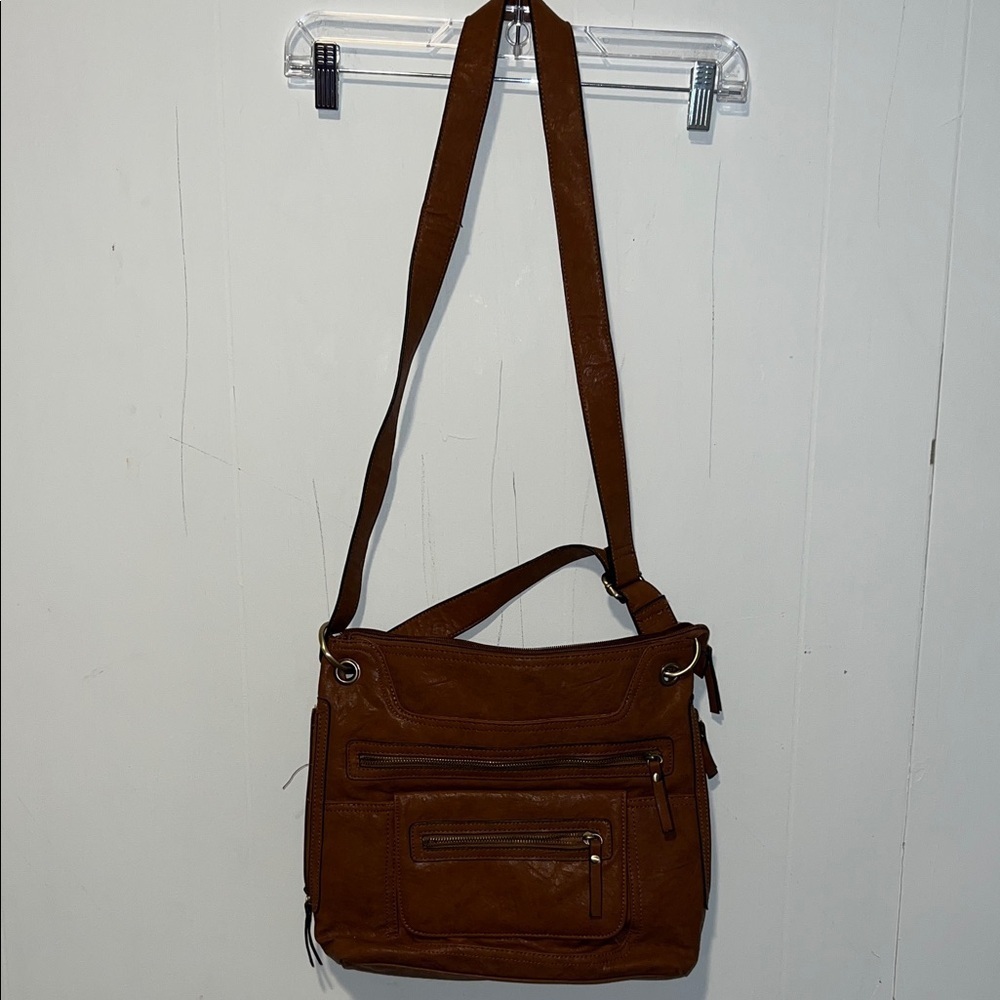 GAL Brown Leather Crossbody Bag